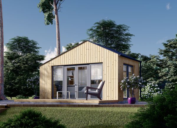 Caseta de madera Paco con techo plano ➤ Caseta de jardín moderna