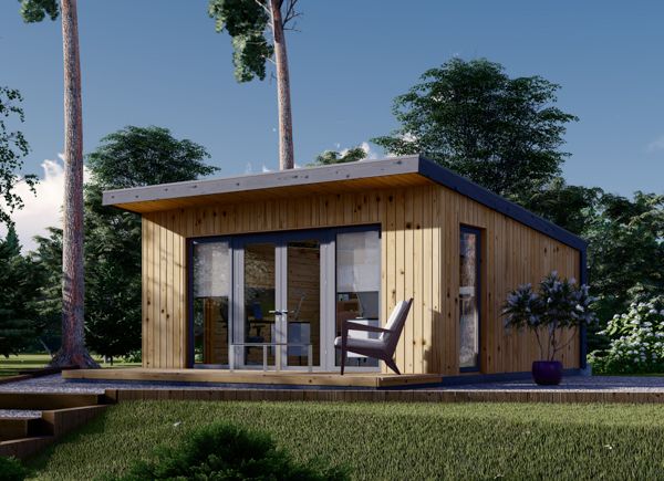 Caseta de madera Paco con techo plano ➤ Caseta de jardín moderna