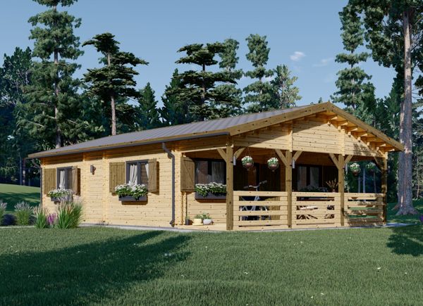 Casas de madera prefabricadas con 3 habitaciones / dormitorios