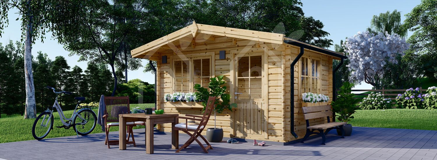 Caseta de jardín de madera DREUX (44 mm), 4x3 m, 12 m²