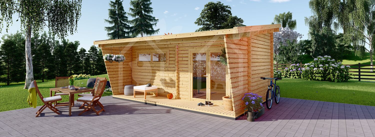 Caseta de jardín de madera HORTA (44 mm), 6x3 m, 18 m²